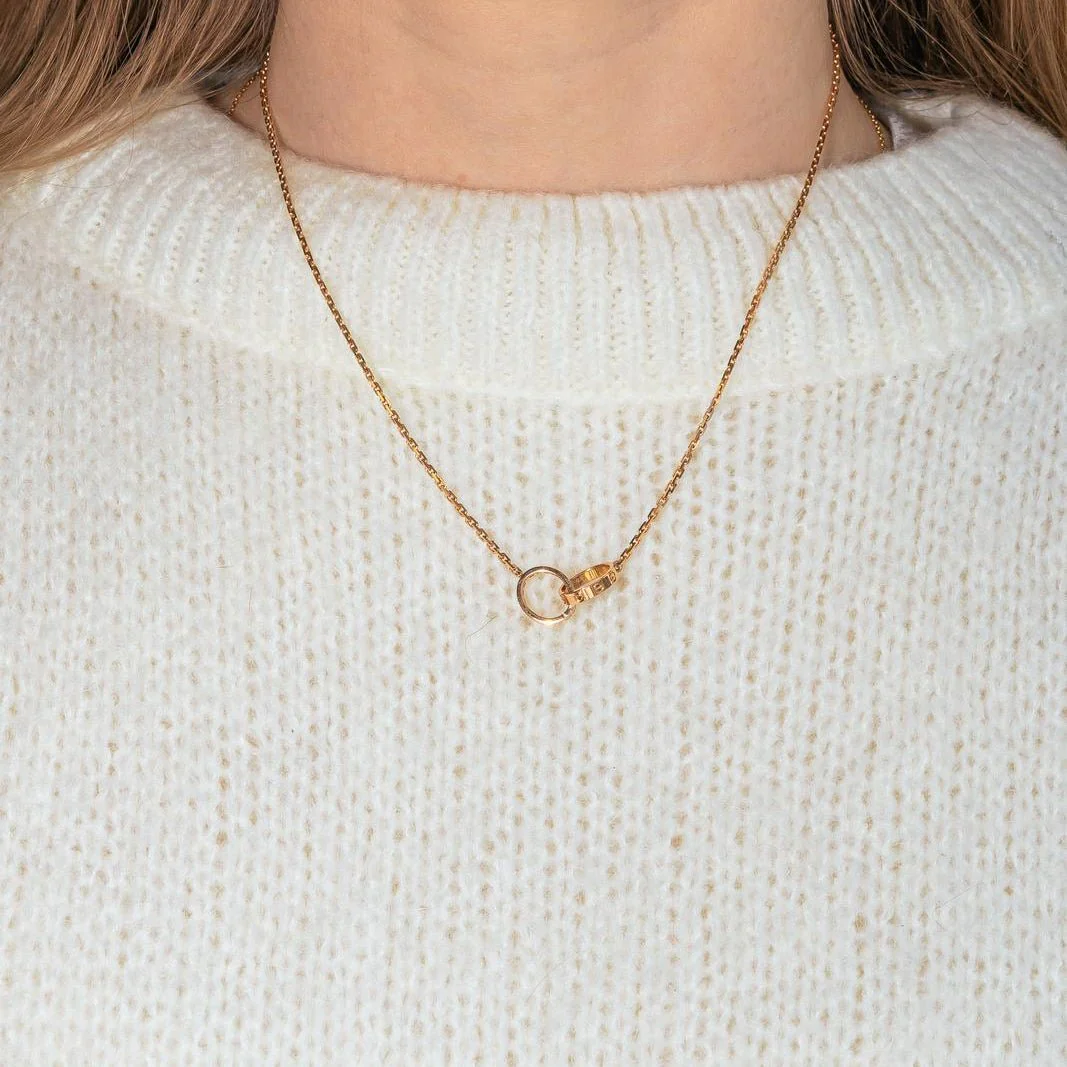 Collier Pendentif CARTIER "Love" en or rose et diamants - Image 2