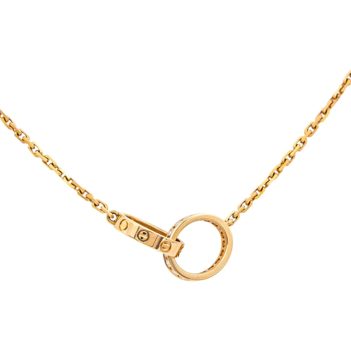 Collier Pendentif CARTIER "Love" en or rose et diamants - Image 4