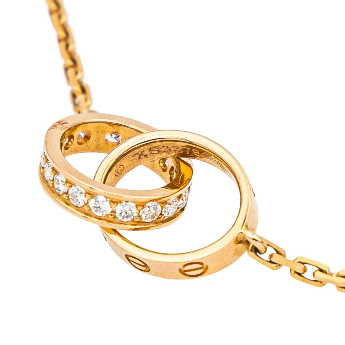 Collier Pendentif CARTIER "Love" en or rose et diamants - Image 6