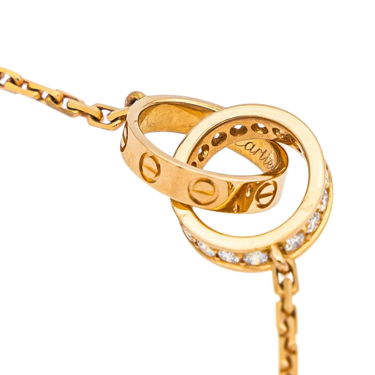 Collier Pendentif CARTIER "Love" en or rose et diamants - Image 7