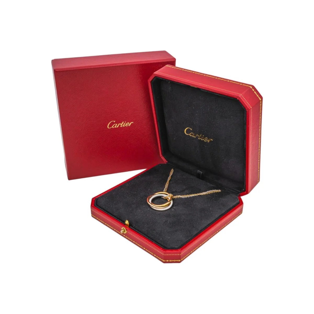 Collier Pendentif CARTIER "Trinity" en or jaune, or blanc, or rose et diamants - Image 10
