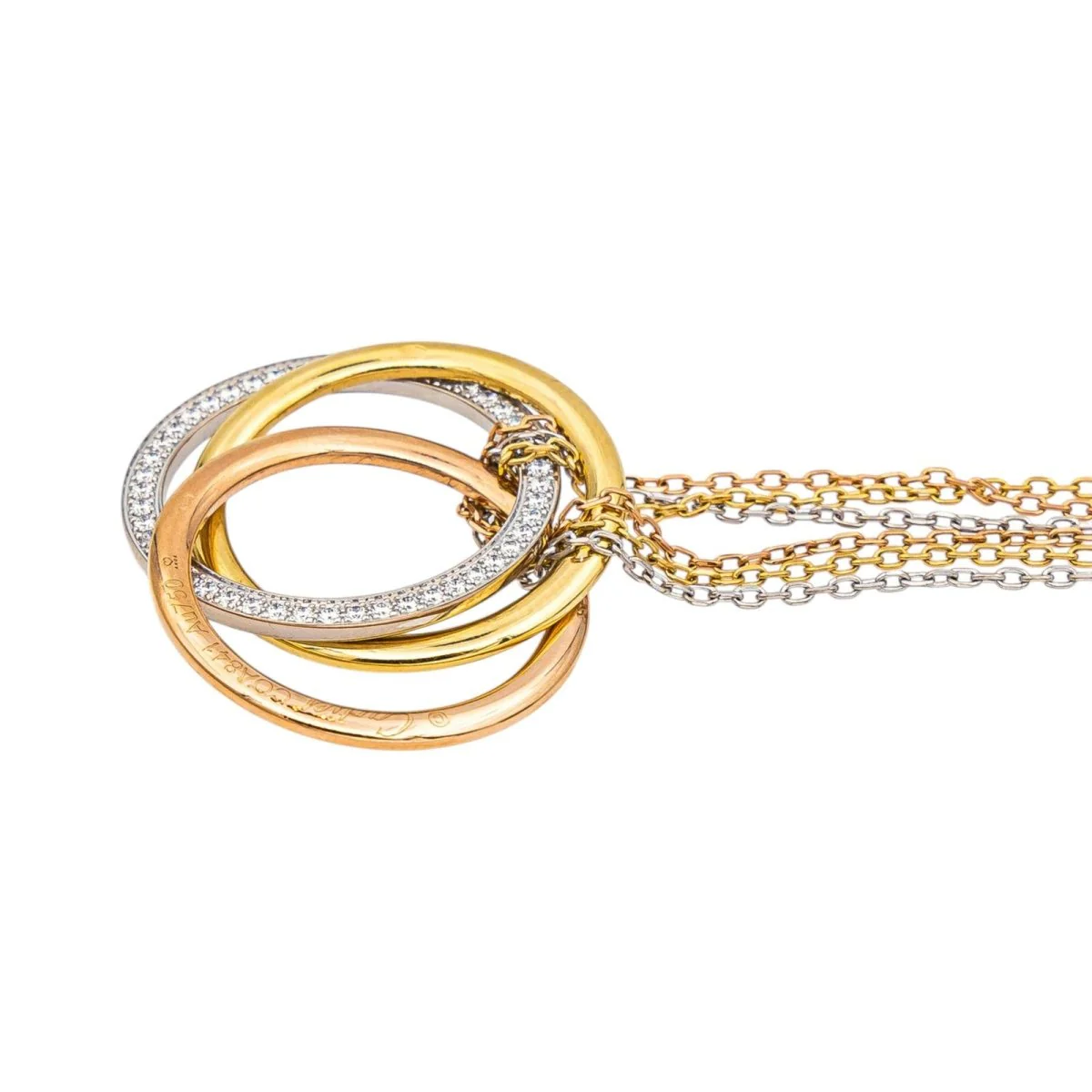 Collier Pendentif CARTIER "Trinity" en or jaune, or blanc, or rose et diamants - Image 5