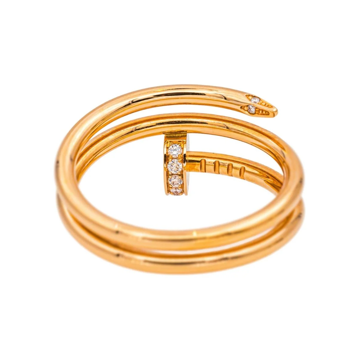 Bague Jonc CARTIER "Juste un clou double tour" en or rose et diamants - Image 5
