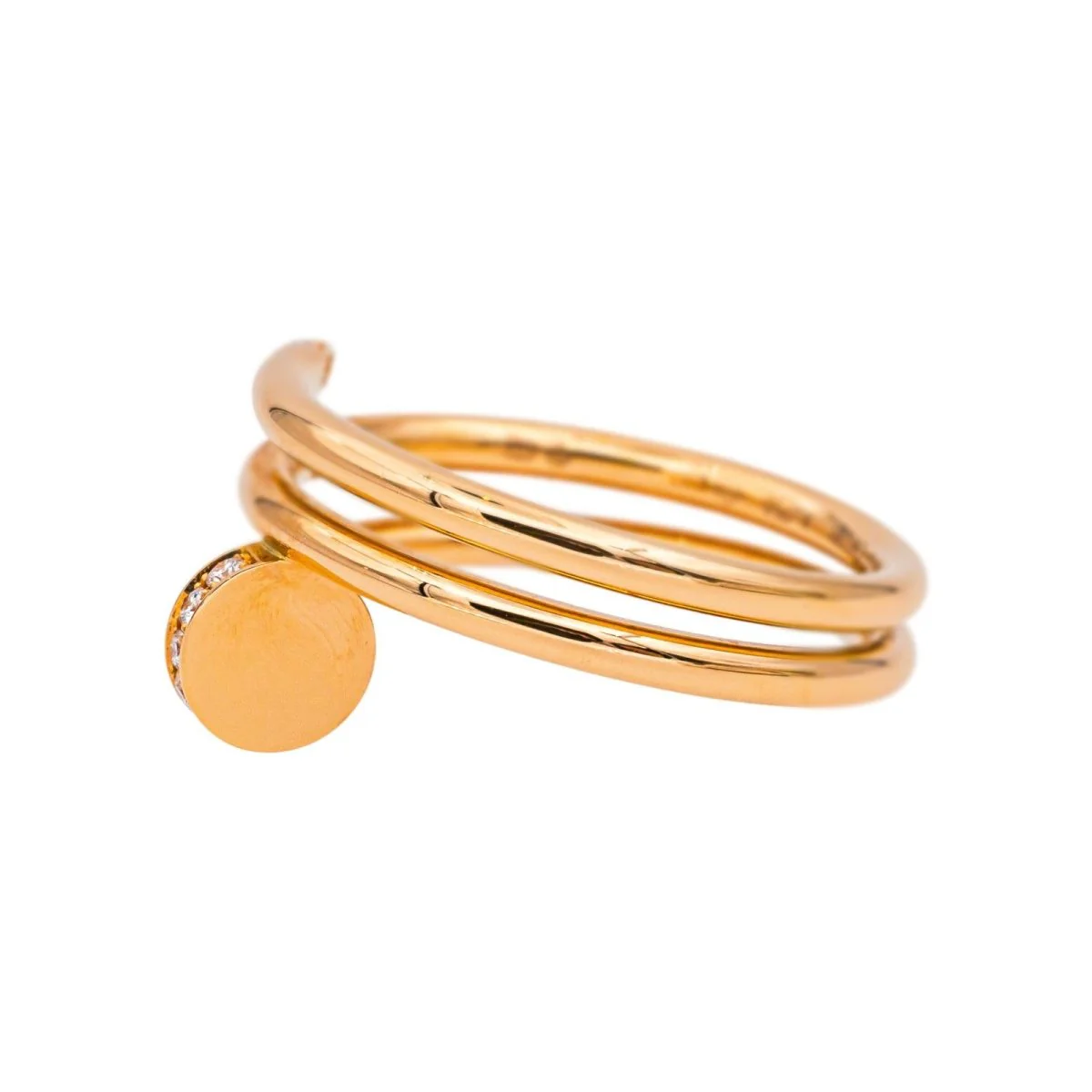 Bague Jonc CARTIER "Juste un clou double tour" en or rose et diamants - Image 8