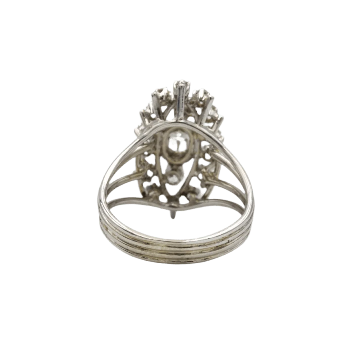 Bague Marquise en or blanc et diamants - Image 3