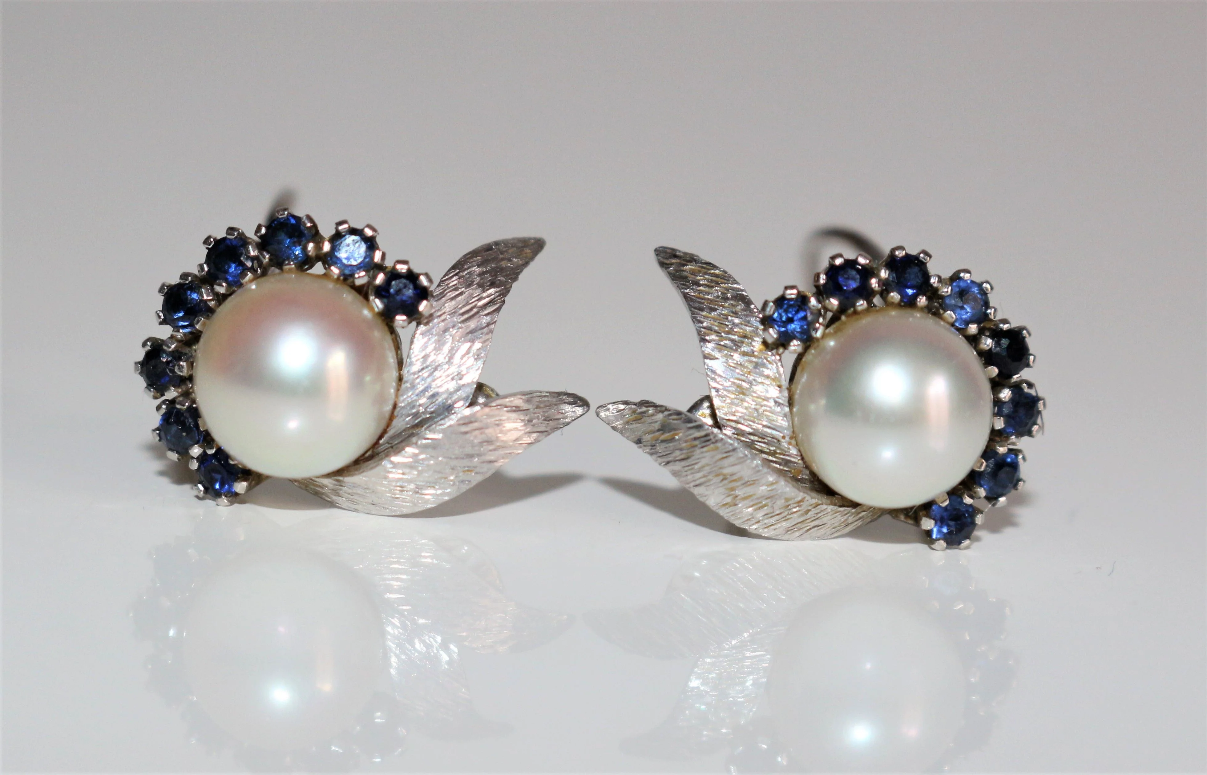 Boucles d'Oreilles Clips Perle Et Saphirs - Image 6
