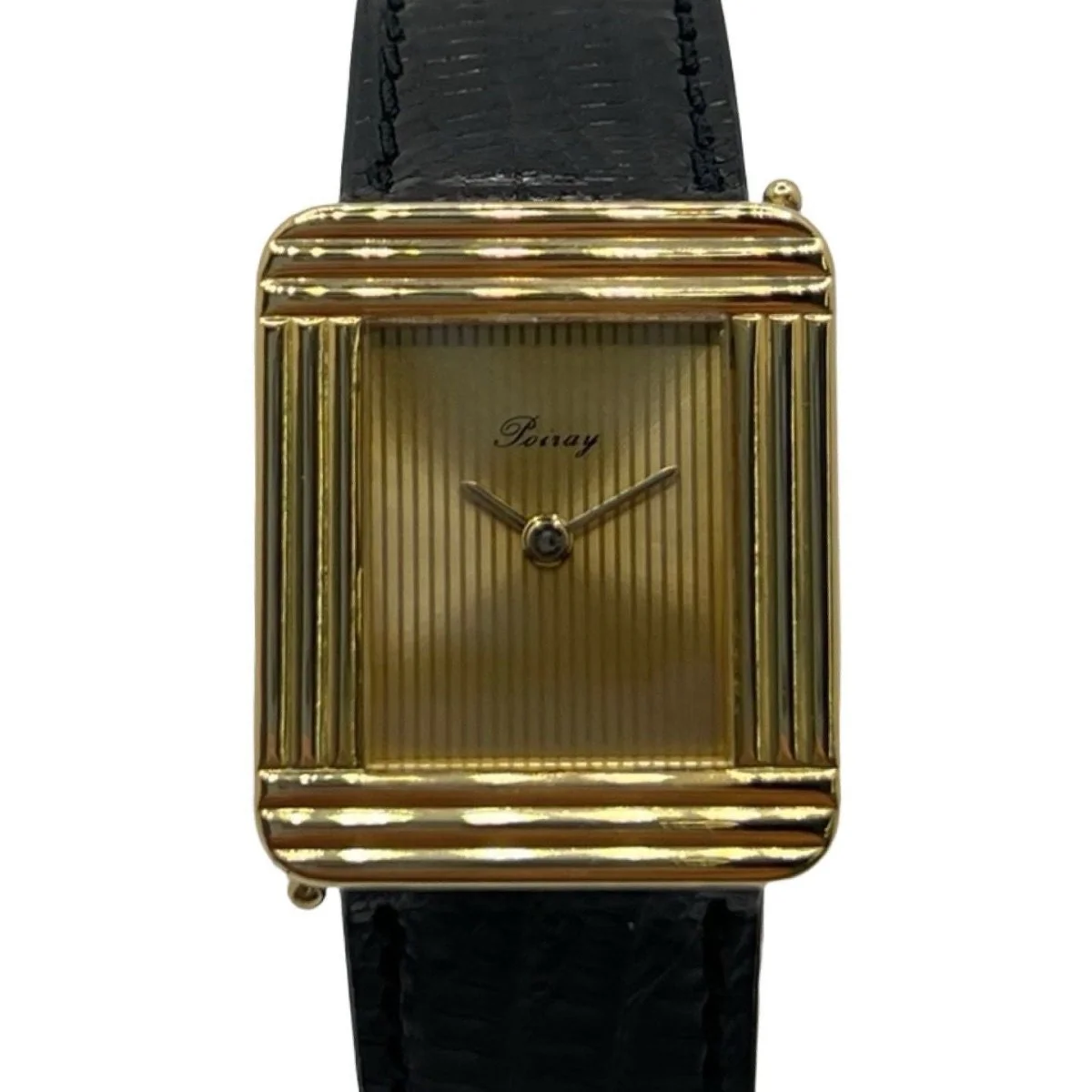 Montre POIRAY "Ma Première" en or jaune, cuir et quartz