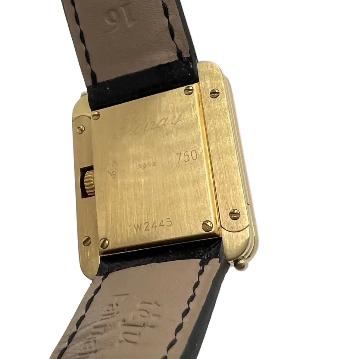 Montre POIRAY "Ma Première" en or jaune, cuir et quartz - Image 2
