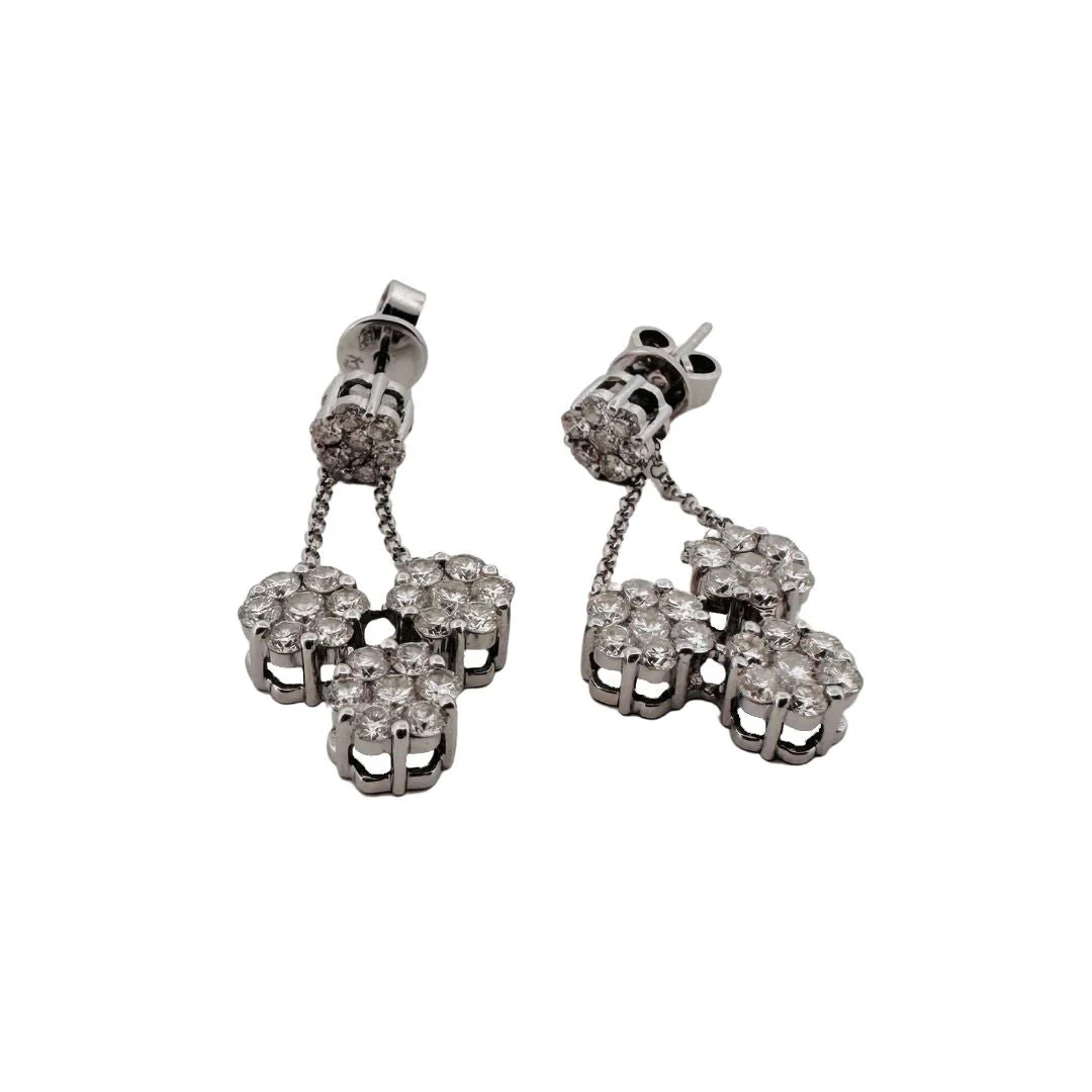 Boucles d'oreilles en or blanc et diamants - Image 2