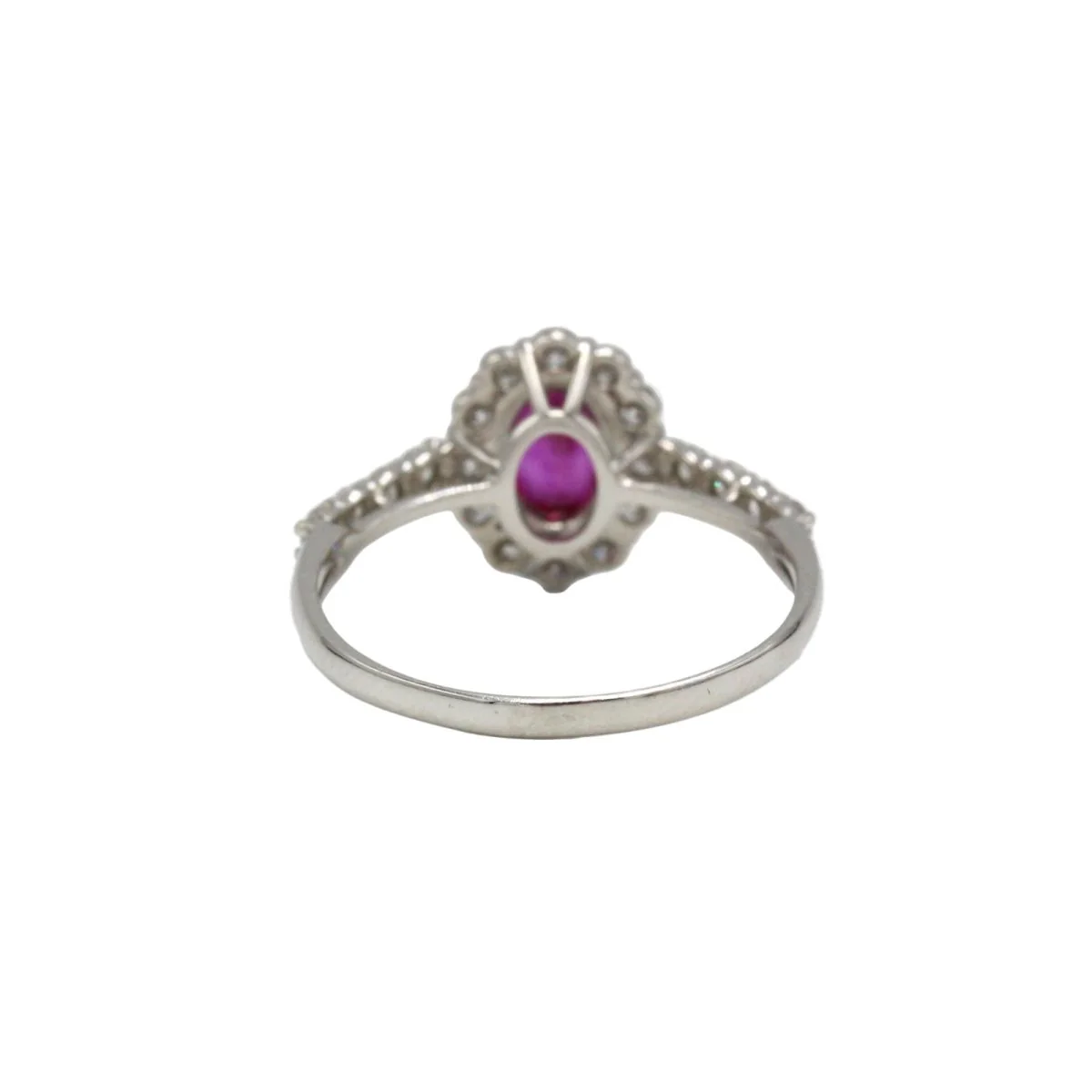 Bague Marguerite en platine, rubis et diamants - Image 3