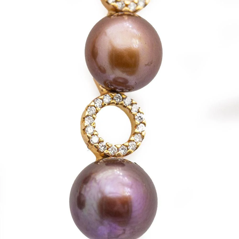 Boucles d'oreilles ORÊ avec diamants et perles