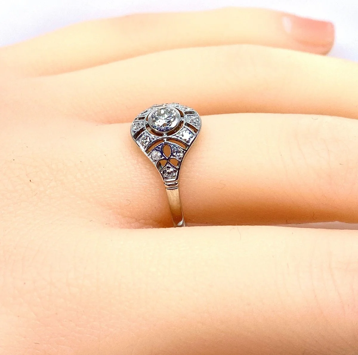 Bague en or blanc diamants - Image 2