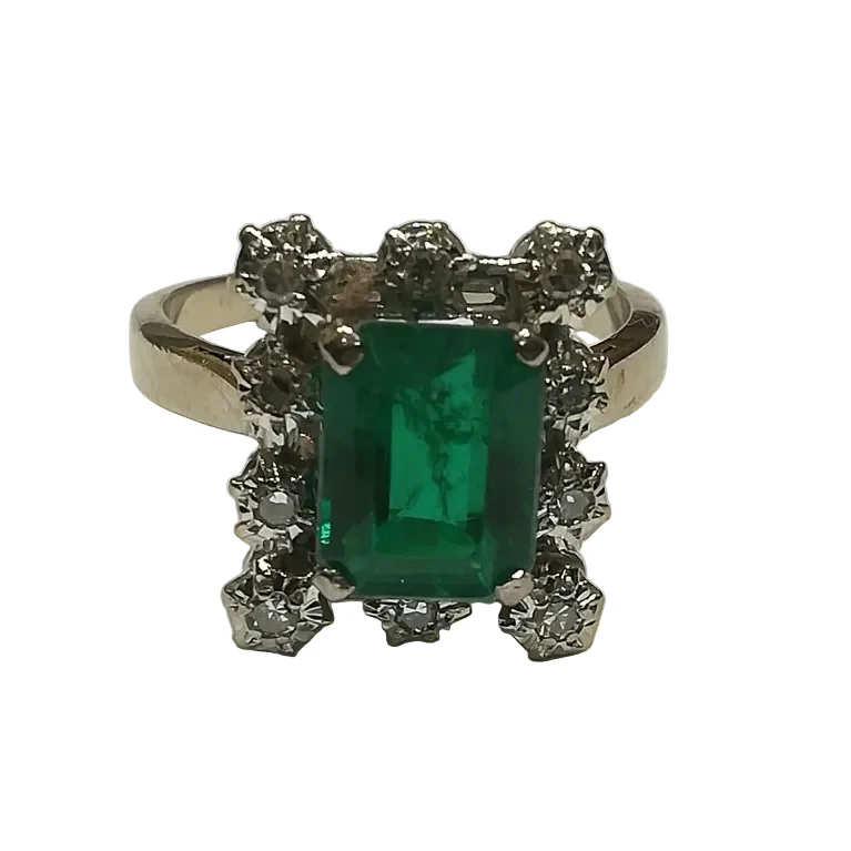Bague Entourage en or blanc et diamants