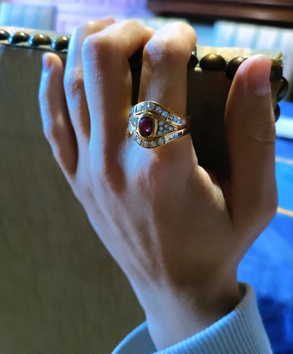 Bague Rubis Diamants Sur Or Jaune - Image 11