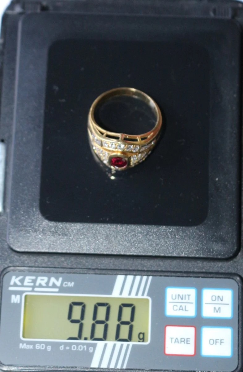 Bague Rubis Diamants Sur Or Jaune - Image 7