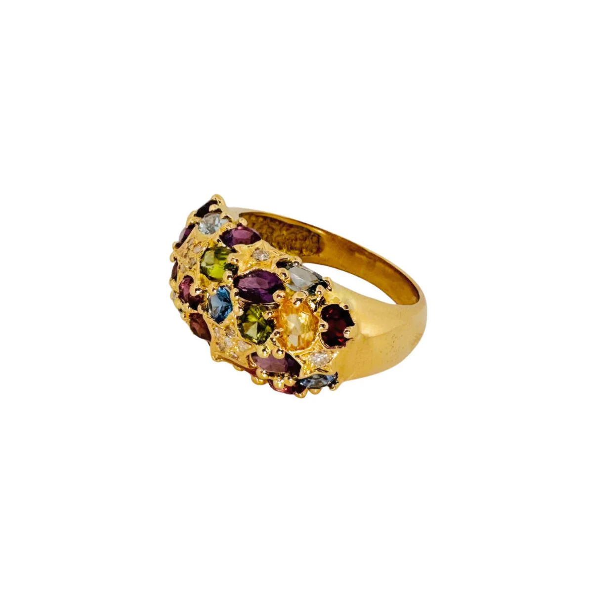 Bague Jonc en or jaune, pierres fines et diamants - Image 5