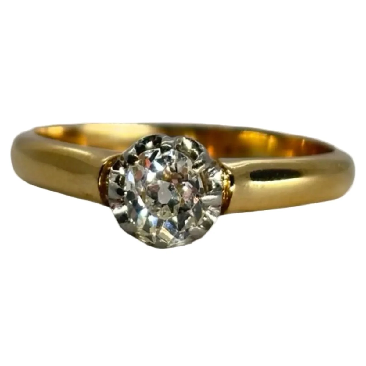 Bague Solitaire en or jaune et diamant