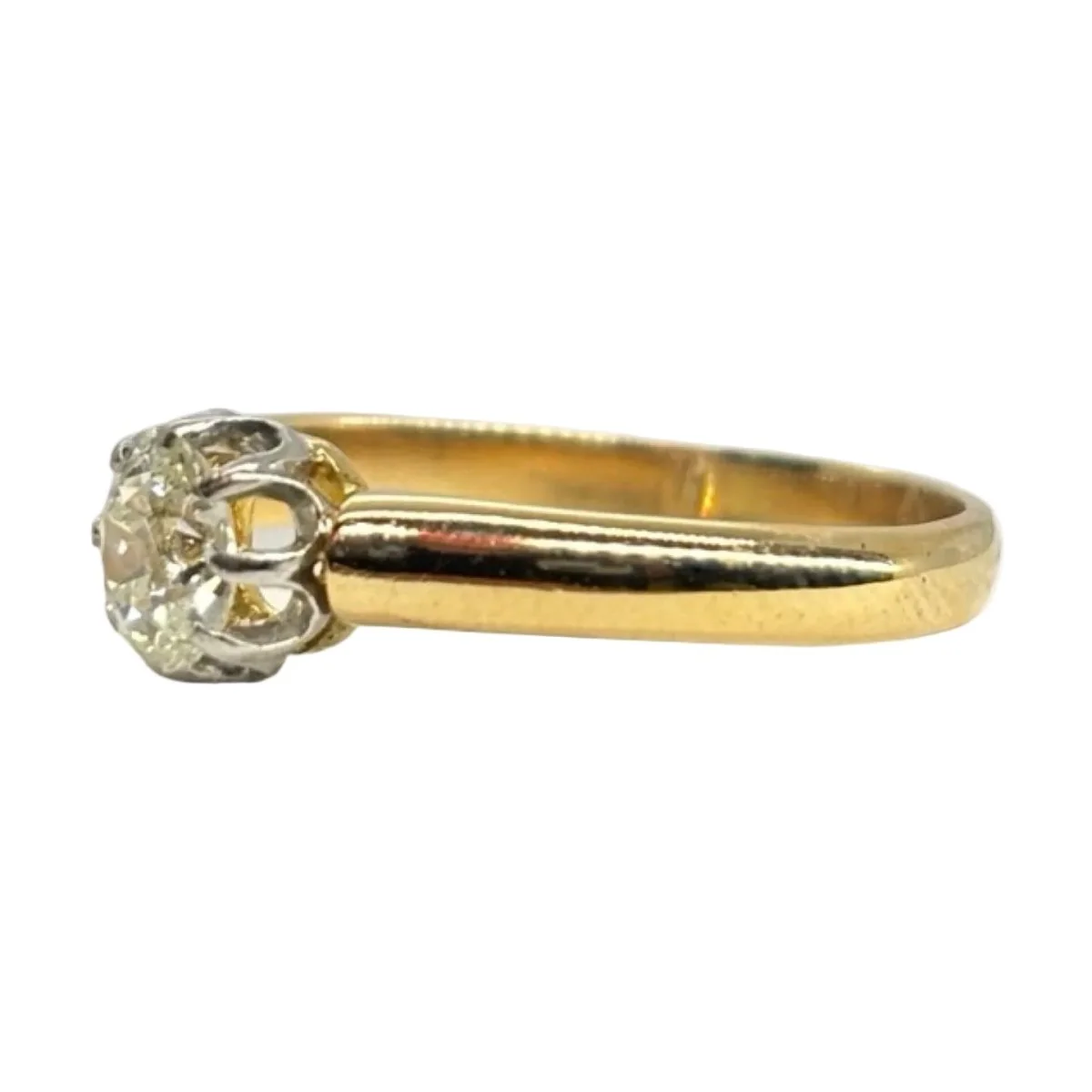 Bague Solitaire en or jaune et diamant - Image 3