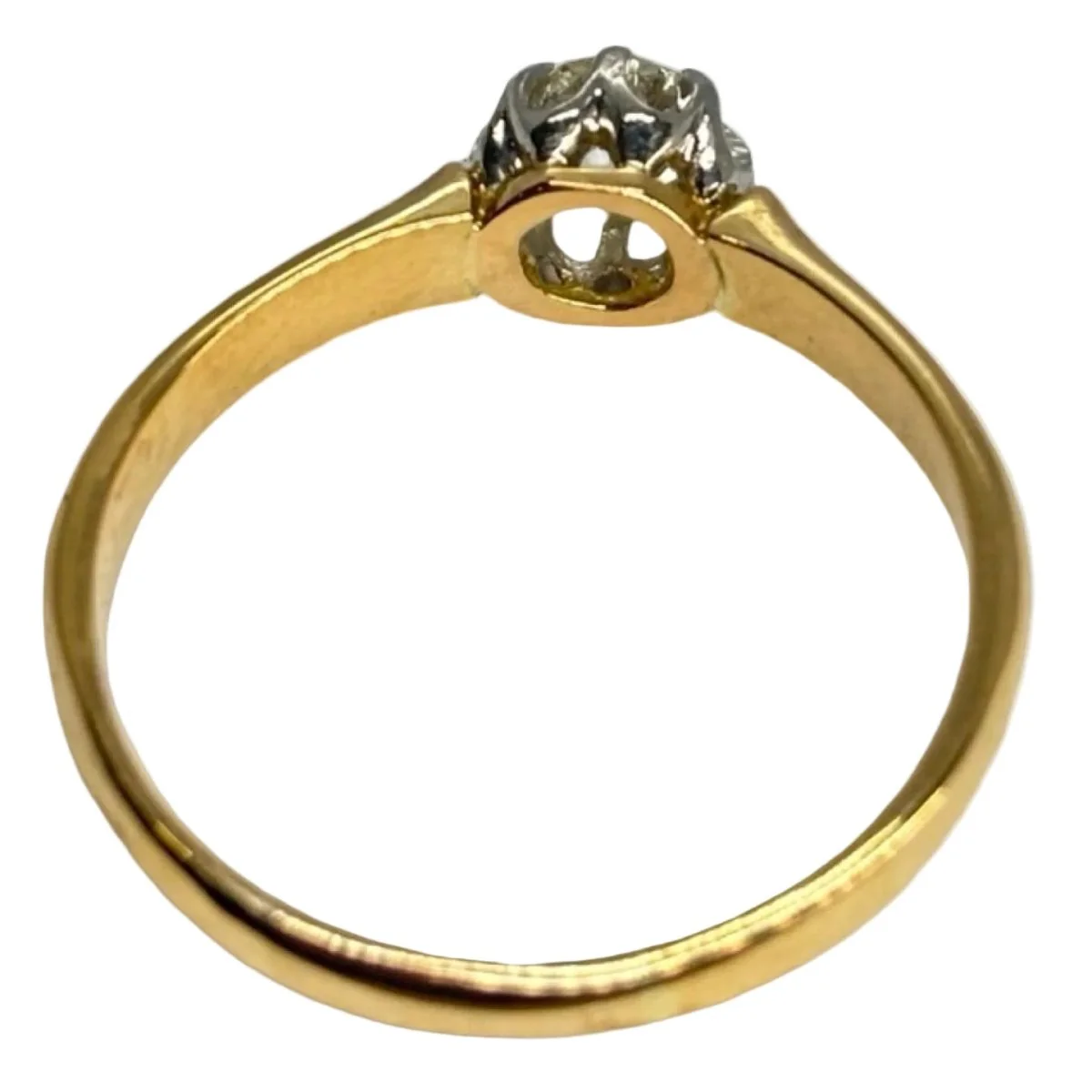 Bague Solitaire en or jaune et diamant - Image 4