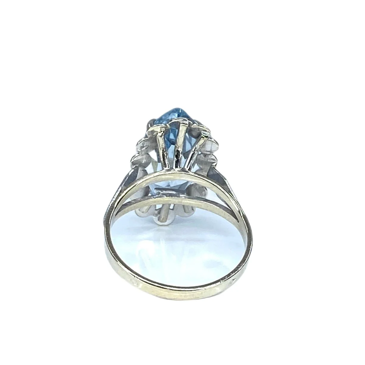 Bague en or blanc et aigue marine - Image 4