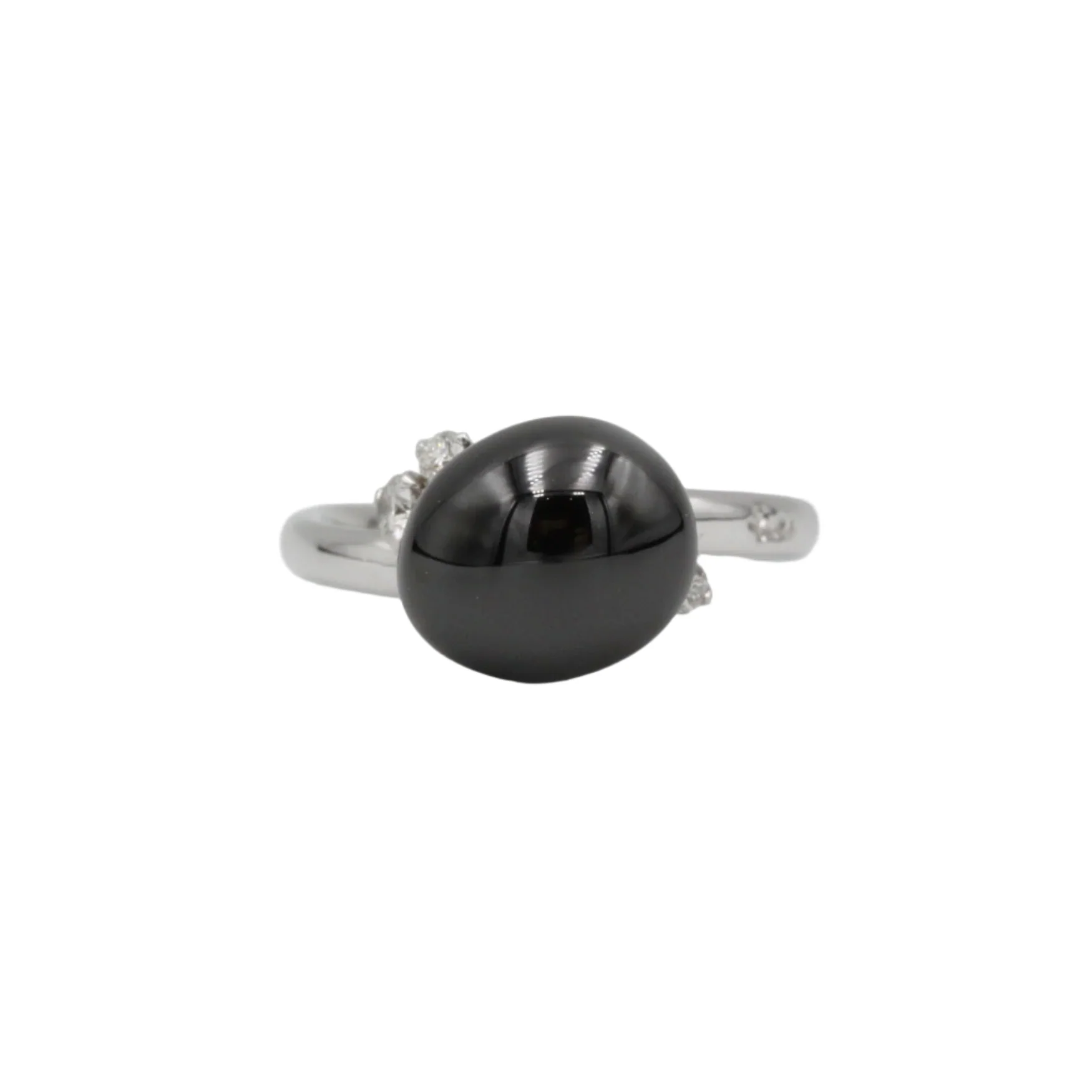 Bague POMELLATO "Capri" en or blanc, céramique et diamants