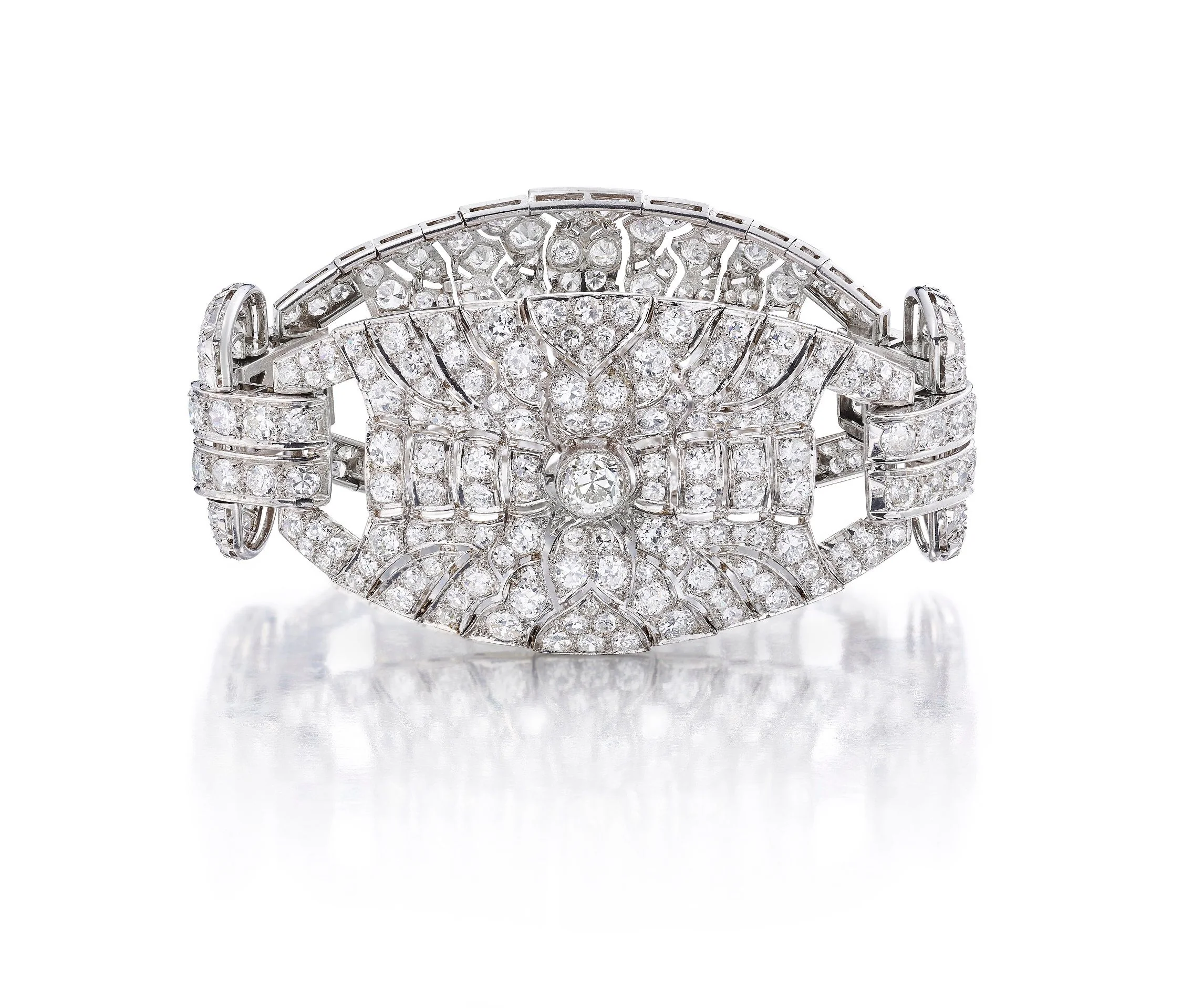 Exceptionnel bracelet Art Déco, platine et diamants - Image 2