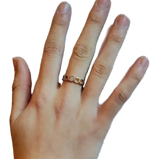 Bague Alliance DINH VAN "Impression Domino" en or blanc et diamants - Image 2