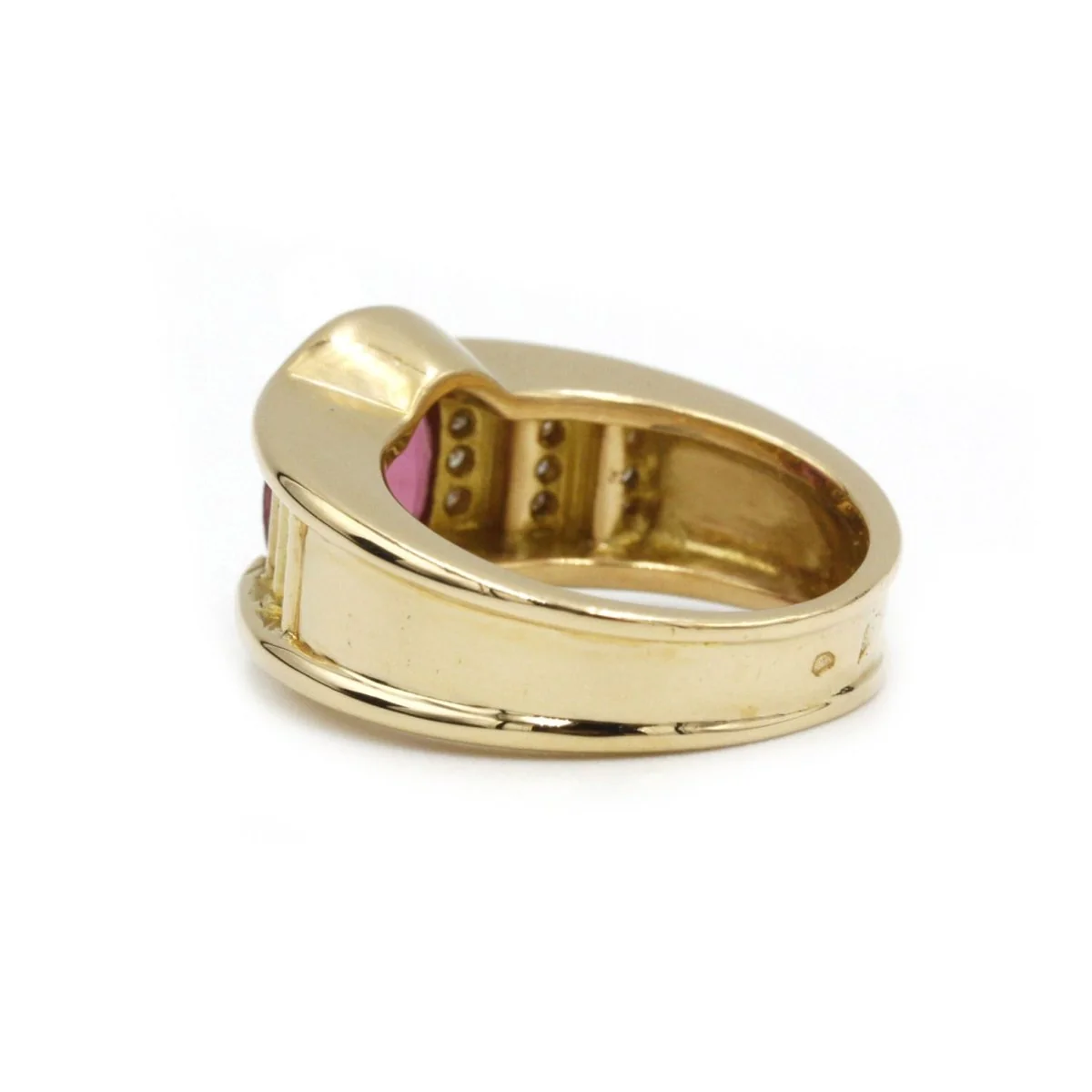 Bague Bandeau en or jaune, tourmaline et diamants - Image 4