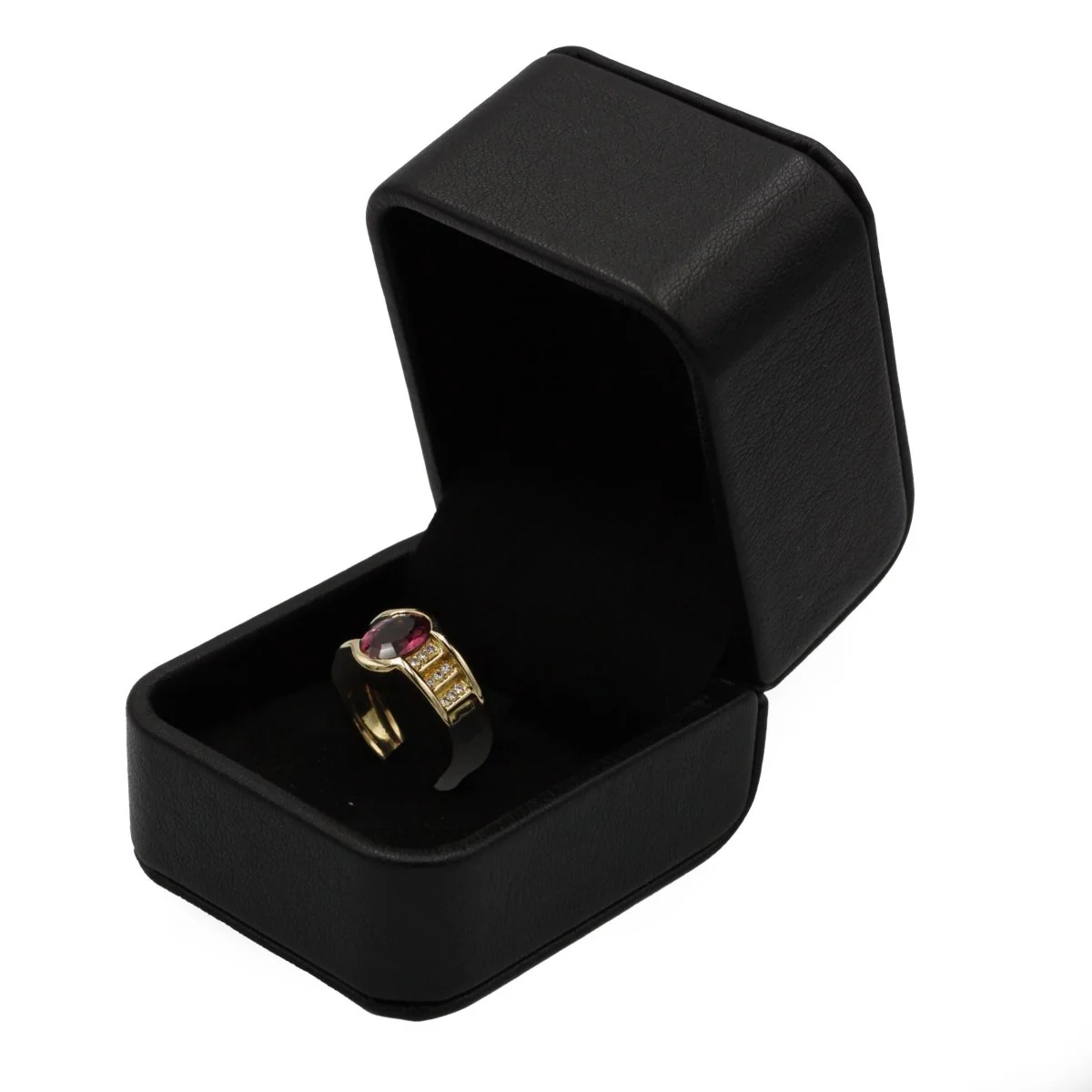 Bague Bandeau en or jaune, tourmaline et diamants - Image 6
