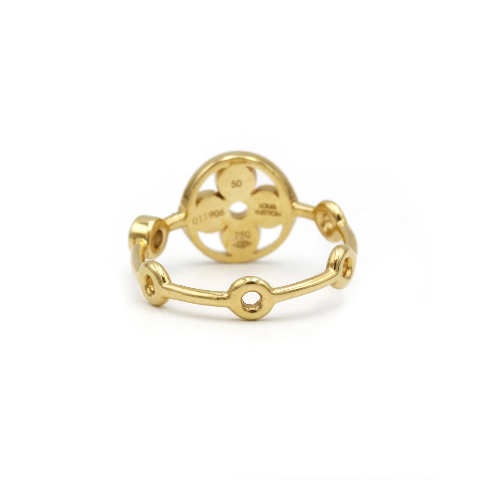 Bagues LOUIS VUITTON "Monogramme Berg Skin" en or jaune et diamants - Image 4