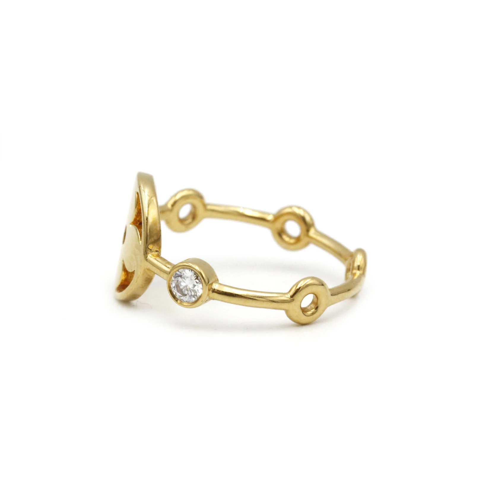 Bagues LOUIS VUITTON "Monogramme Berg Skin" en or jaune et diamants - Image 6