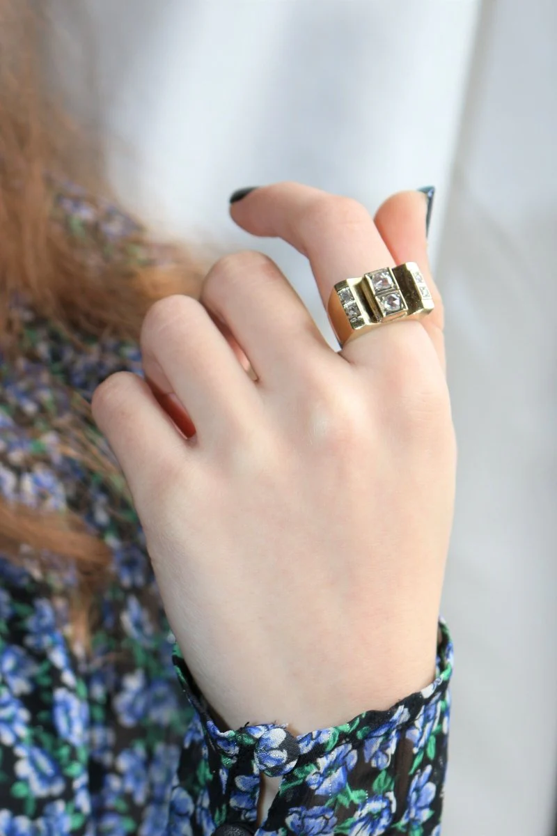 Bague Tank Diamants Taille Rose - Image 6