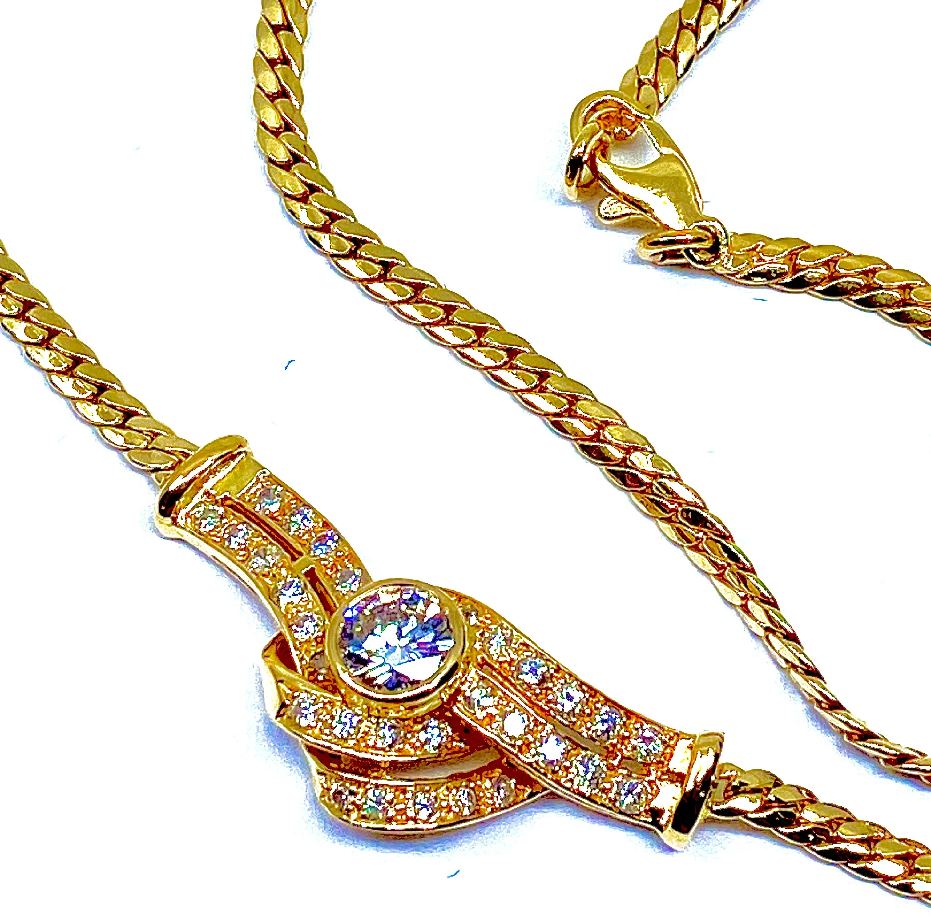 Collier en or jaune 18 carats et motif en diamants - Image 4
