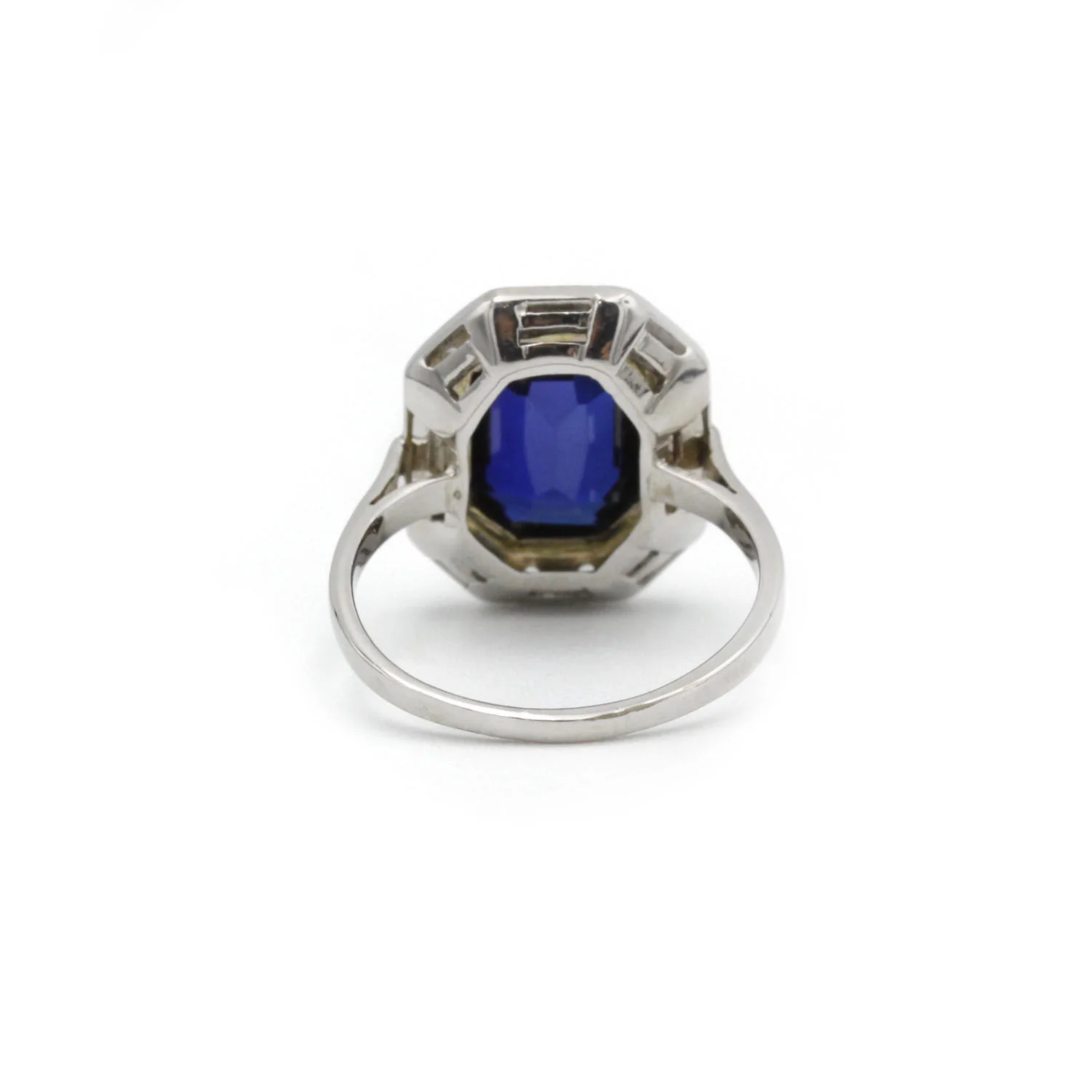 Bague - Or, Platine, saphir & Diamants - Image 3