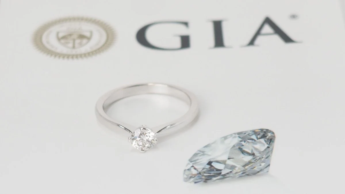 Bague solitaire diamant certifié GIA (0,51carat) or blanc - Image 2