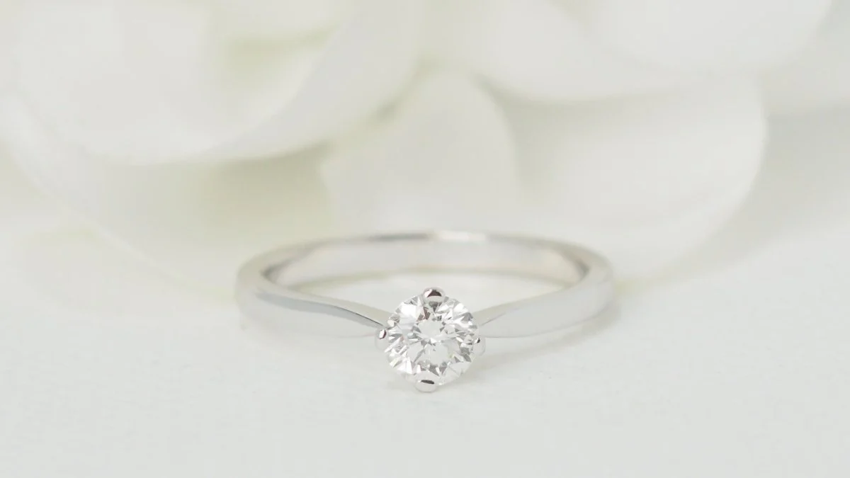 Bague solitaire diamant certifié GIA (0,51carat) or blanc - Image 3