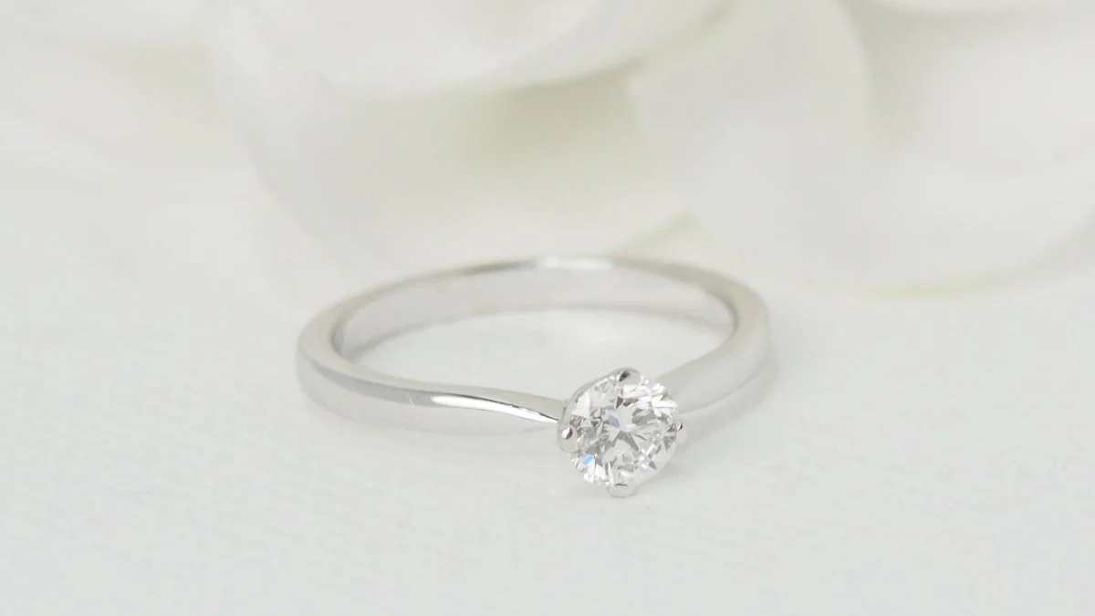 Bague solitaire diamant certifié GIA (0,51carat) or blanc - Image 4