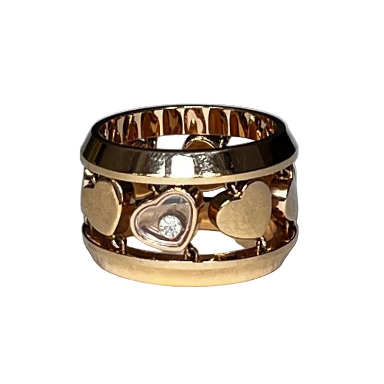 Bague Bandeau CHOPARD "Happy Amore" en or jaune et diamant