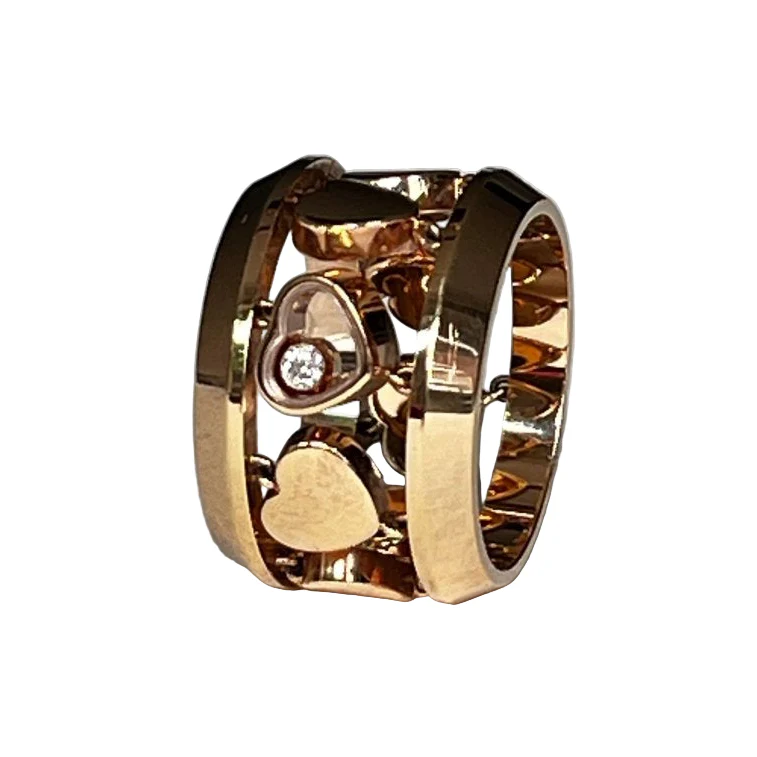 Bague Bandeau CHOPARD "Happy Amore" en or jaune et diamant - Image 2
