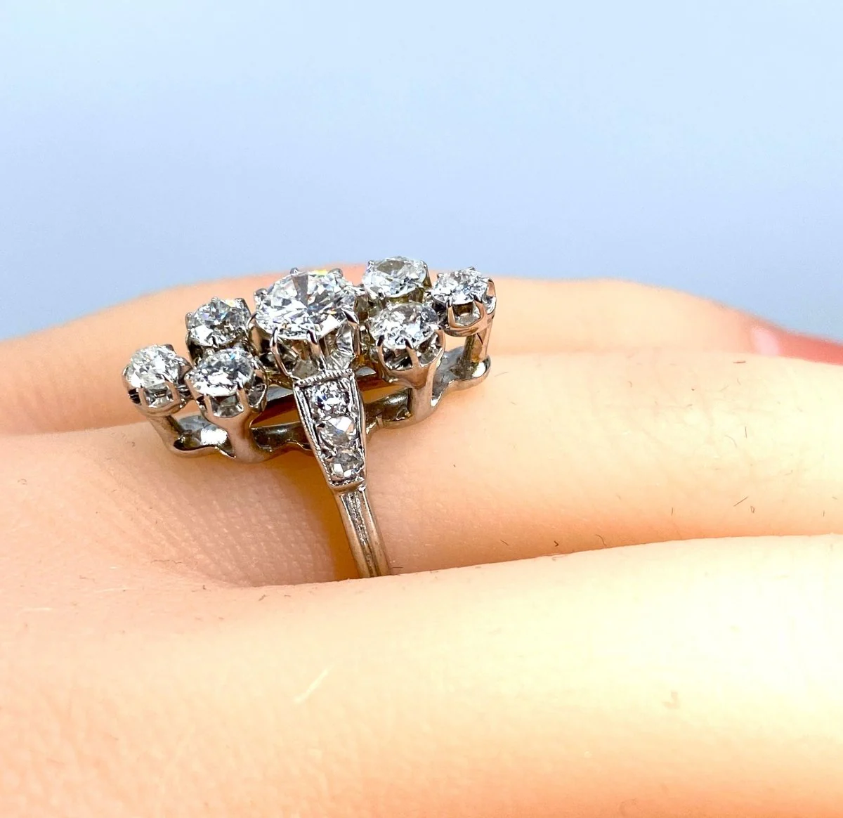 Bague en or blanc 18 carats en diamants - Image 9