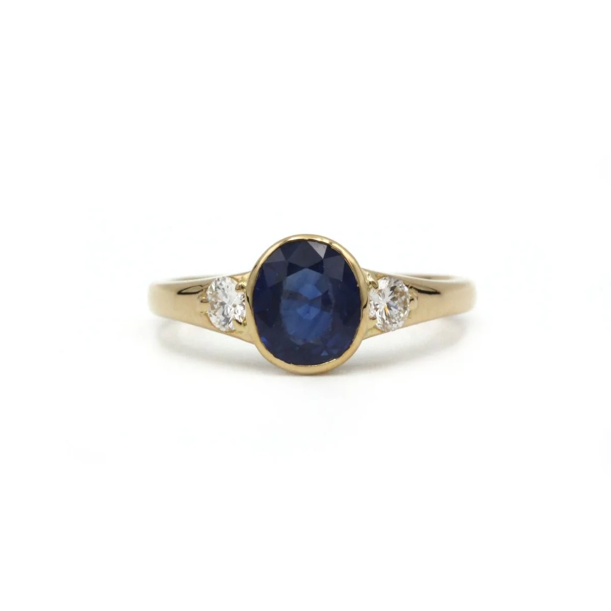 Bague - Or, Diamants & Saphir
