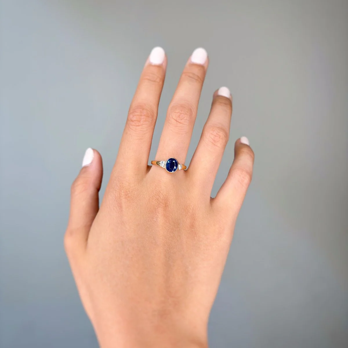 Bague - Or, Diamants & Saphir - Image 4