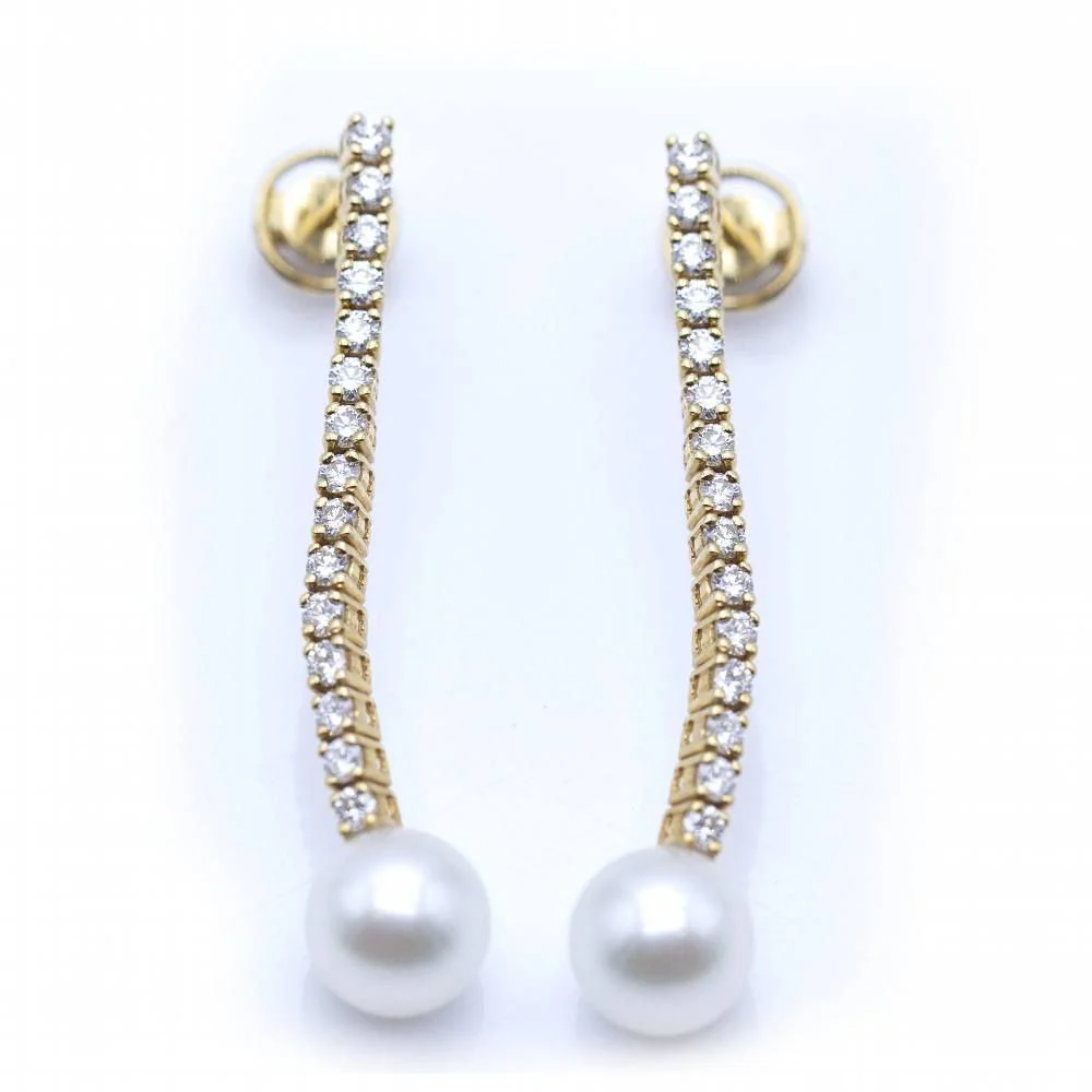 Boucles d'oreilles longues pour femme en Or Jaune - Image 3