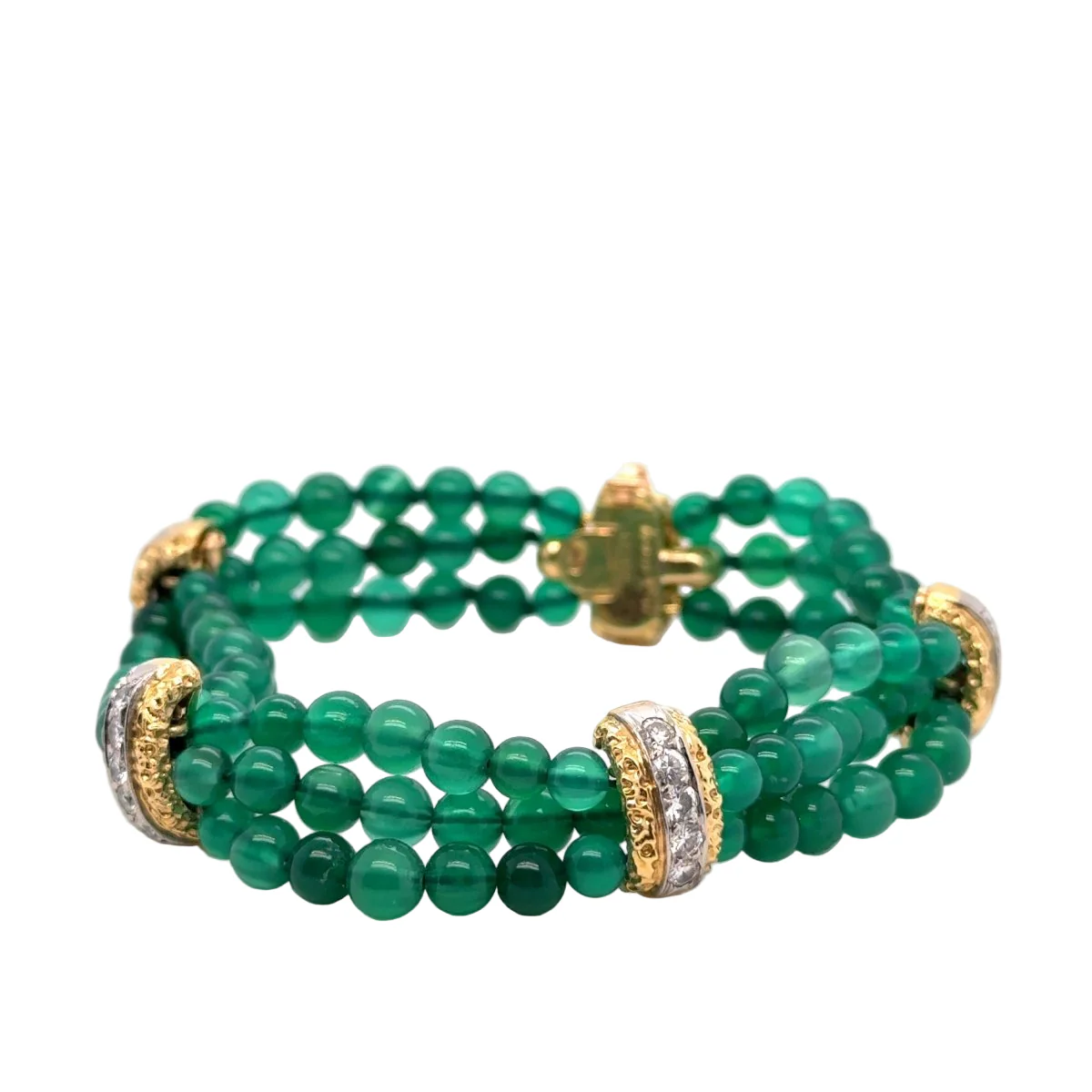 Van Cleef & ARPELS - Bracelet or jaune Chrysoprase et diamants