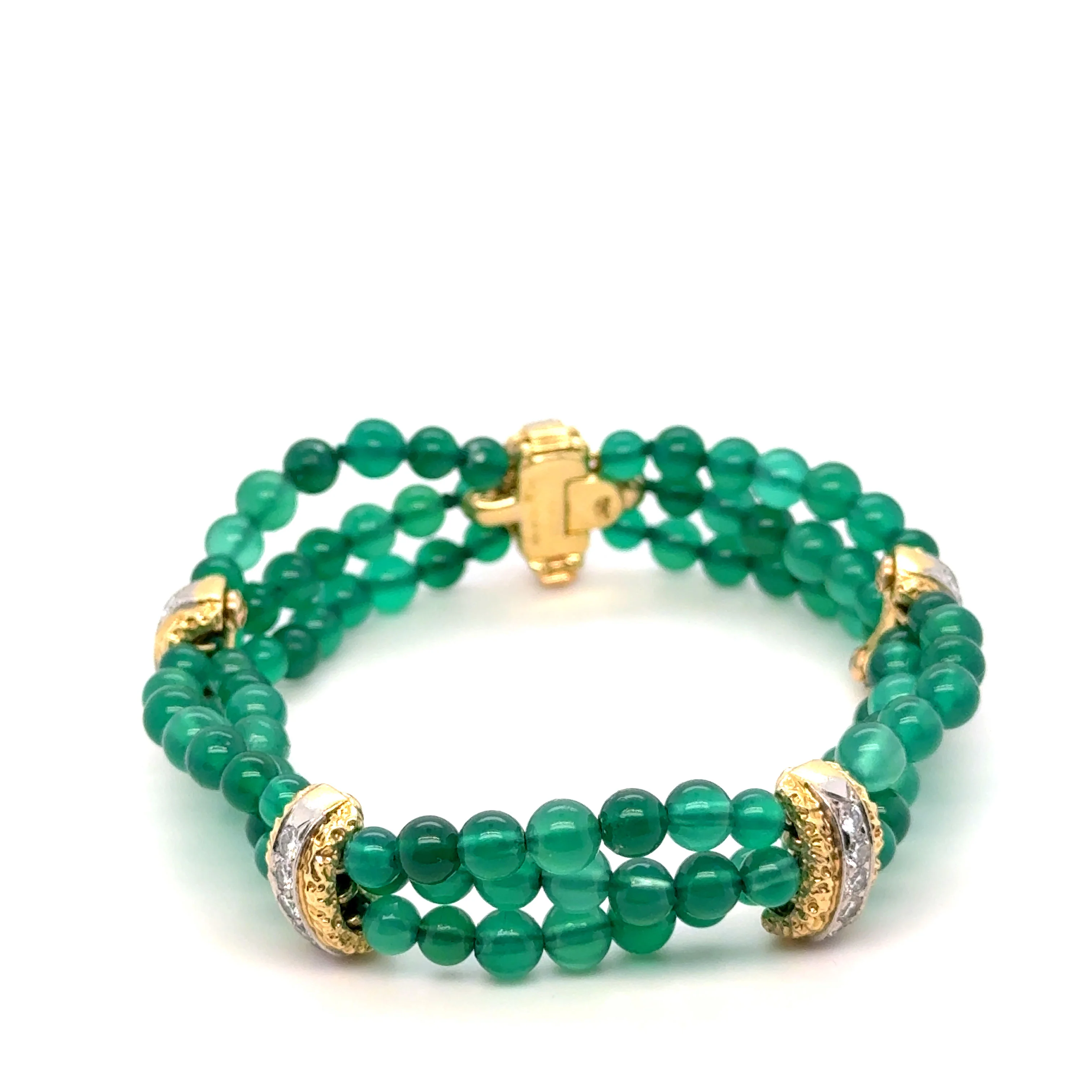 Van Cleef & ARPELS - Bracelet or jaune Chrysoprase et diamants - Image 5