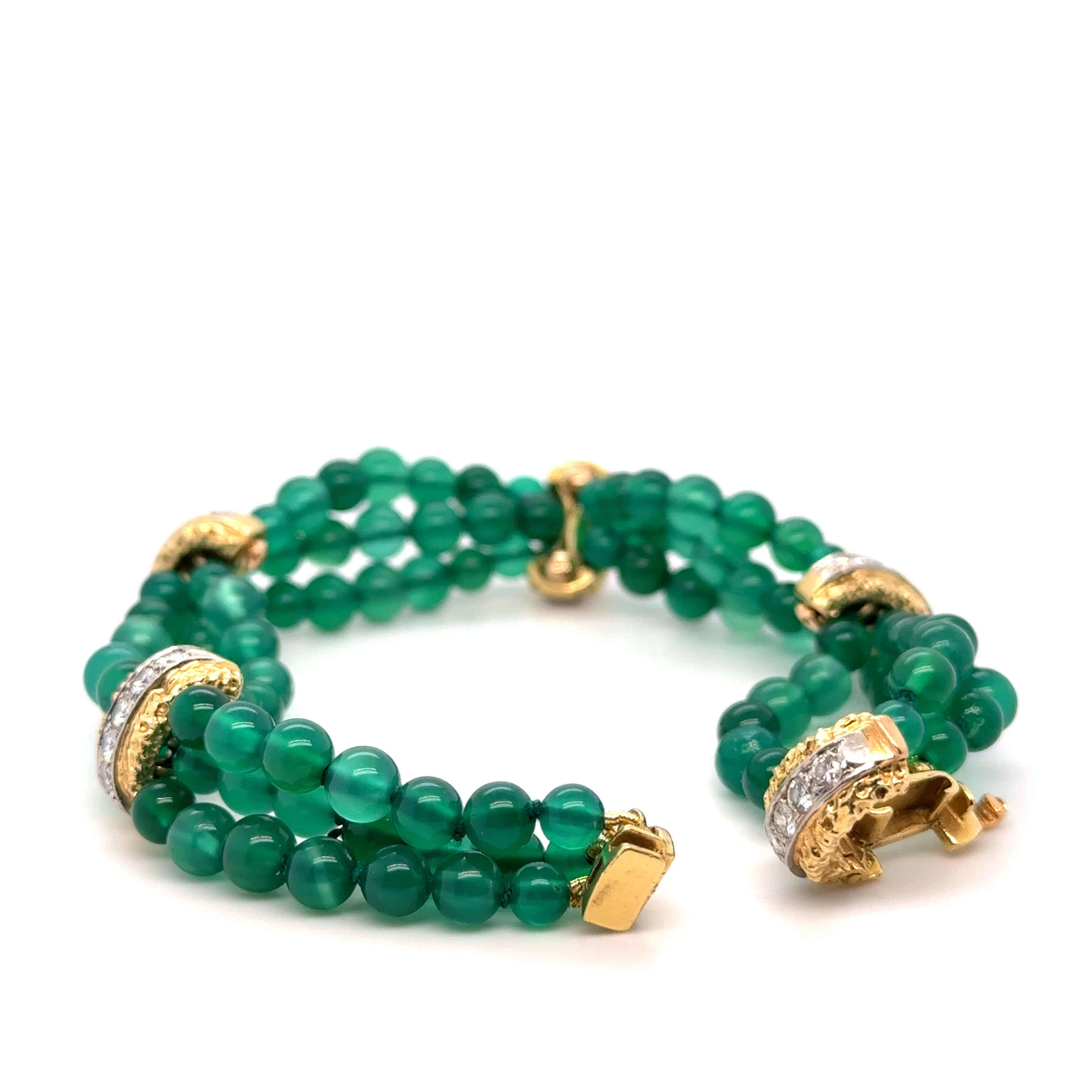 Van Cleef & ARPELS - Bracelet or jaune Chrysoprase et diamants - Image 7