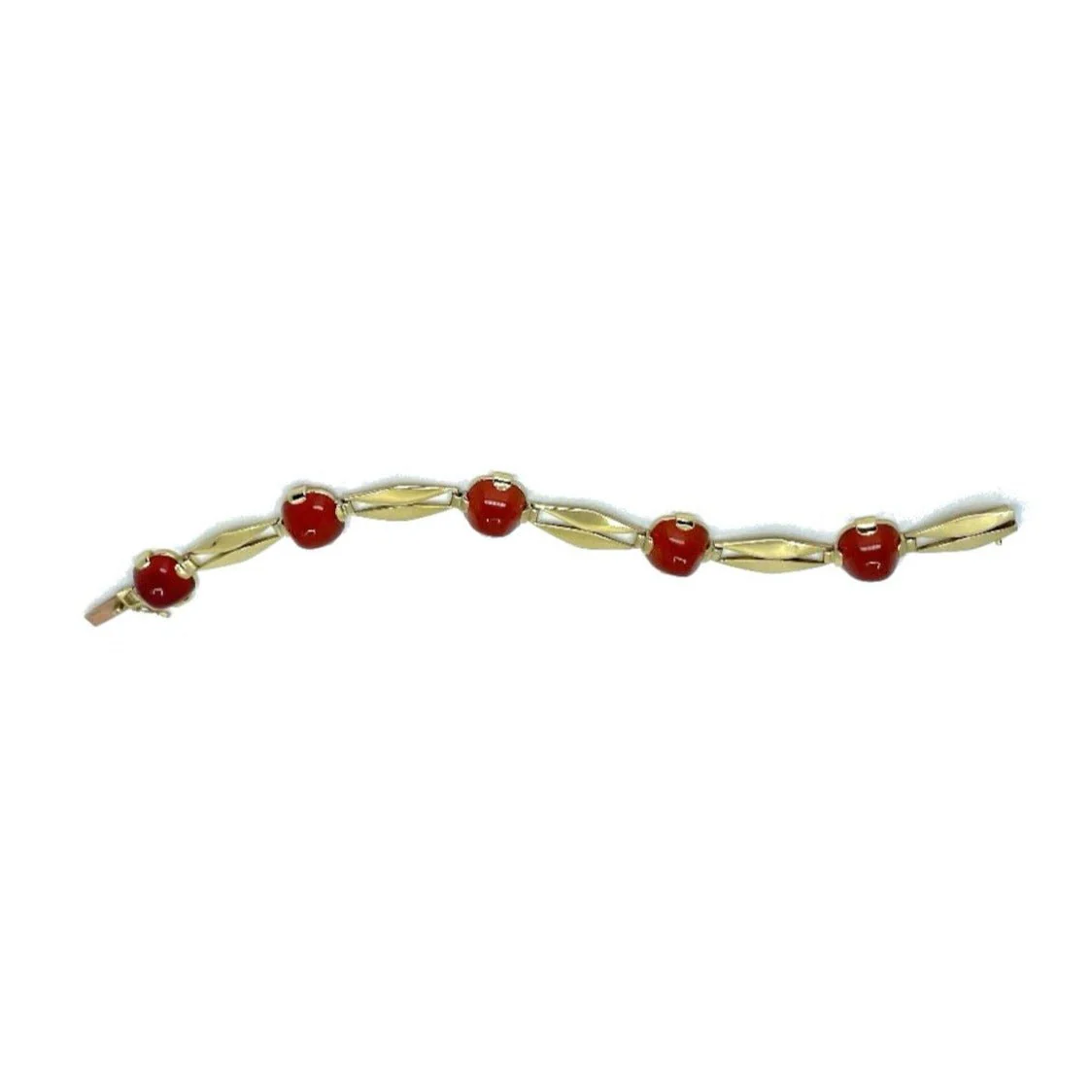 Bracelet en or jaune et cornaline
