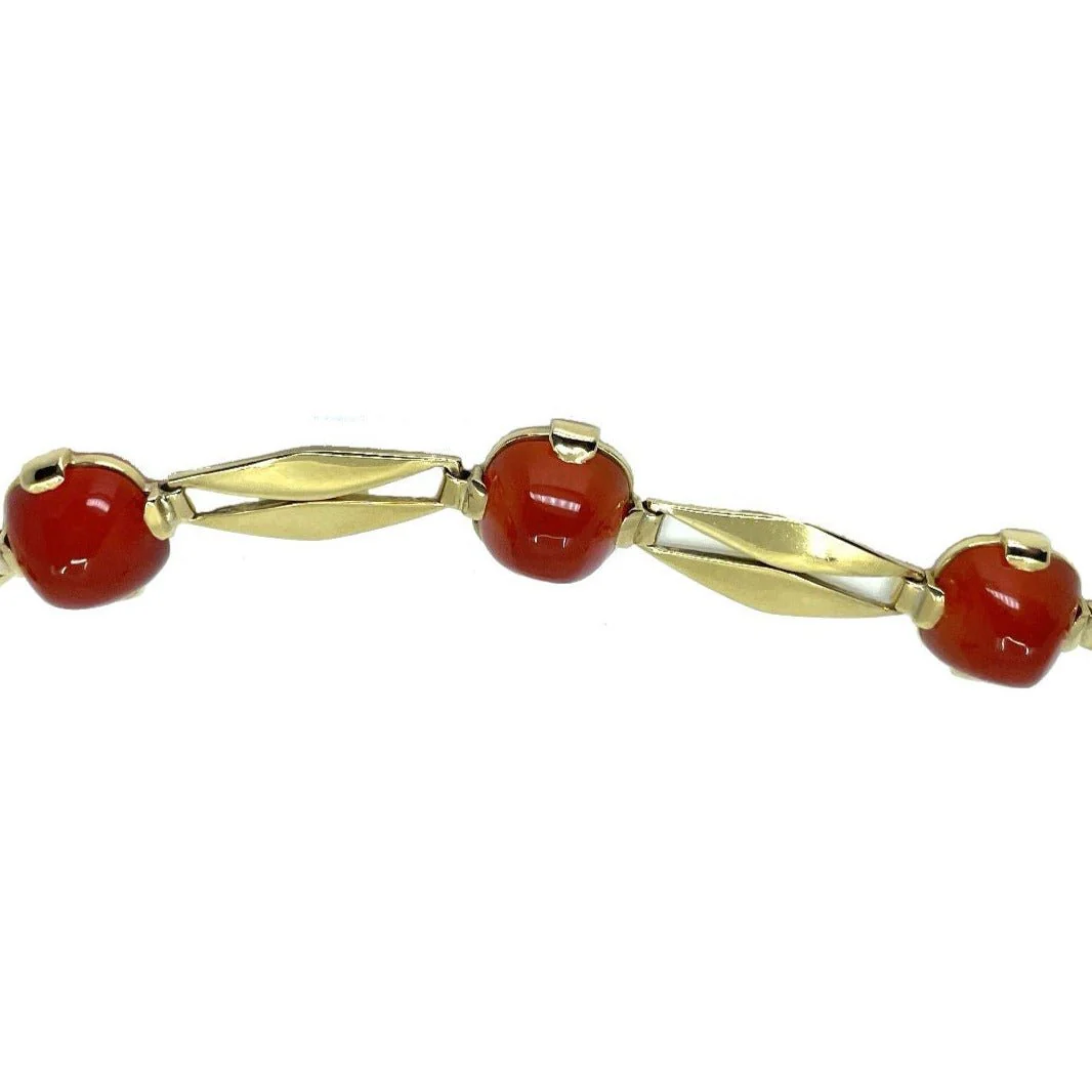 Bracelet en or jaune et cornaline - Image 3