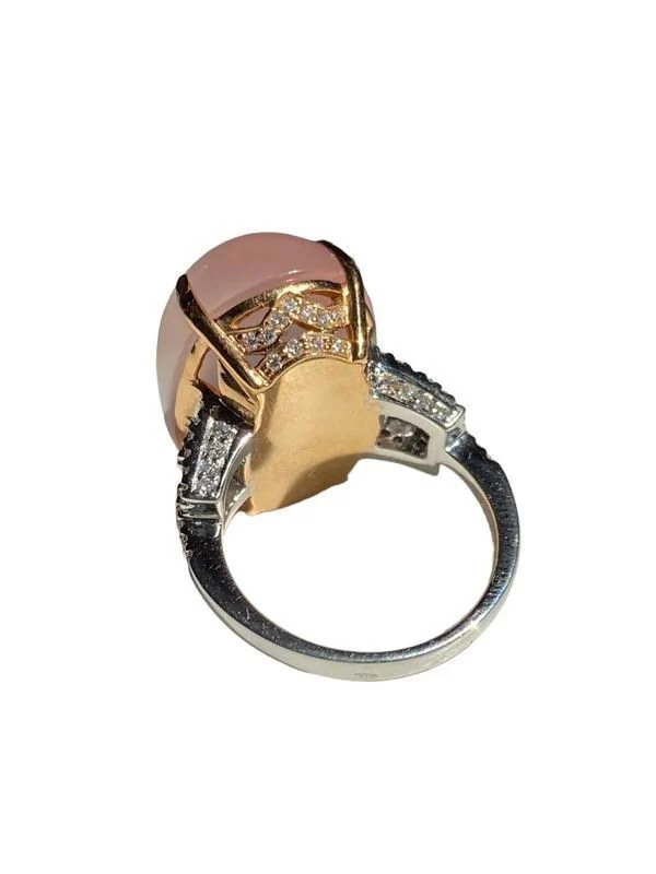 BRANAR PARIS Importante bague, en or jaune et blanc 18k sertie d'un quartz rose - Image 5
