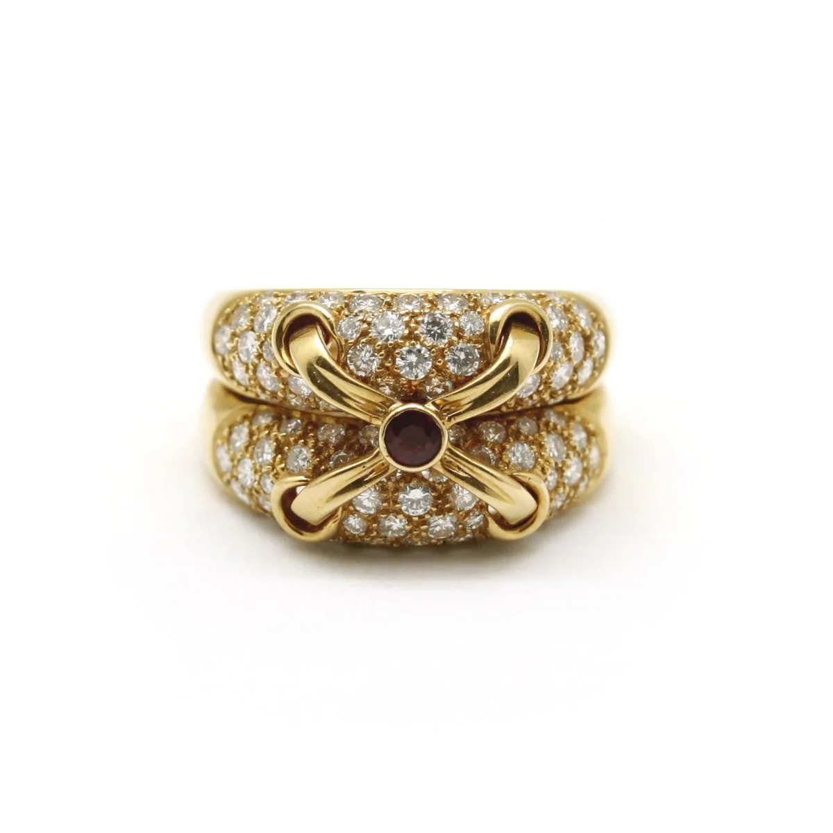 Bague - Or, Diamants et Rubis
